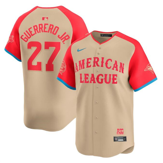 Men's American League #27 Vladimir Guerrero Jr. Cream 2024 All-Star Limited Stitched Jersey